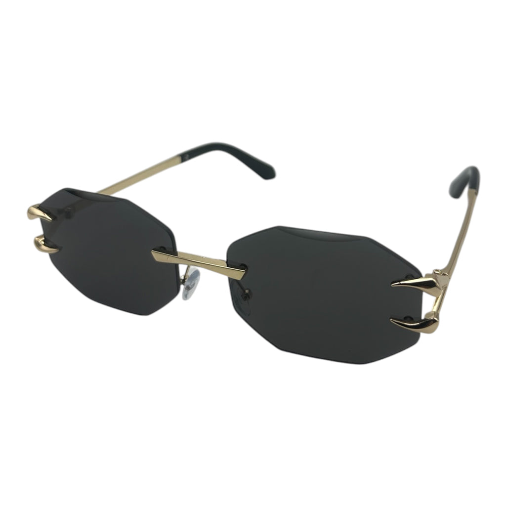 Rimless Octagonal Claw Sunglasses