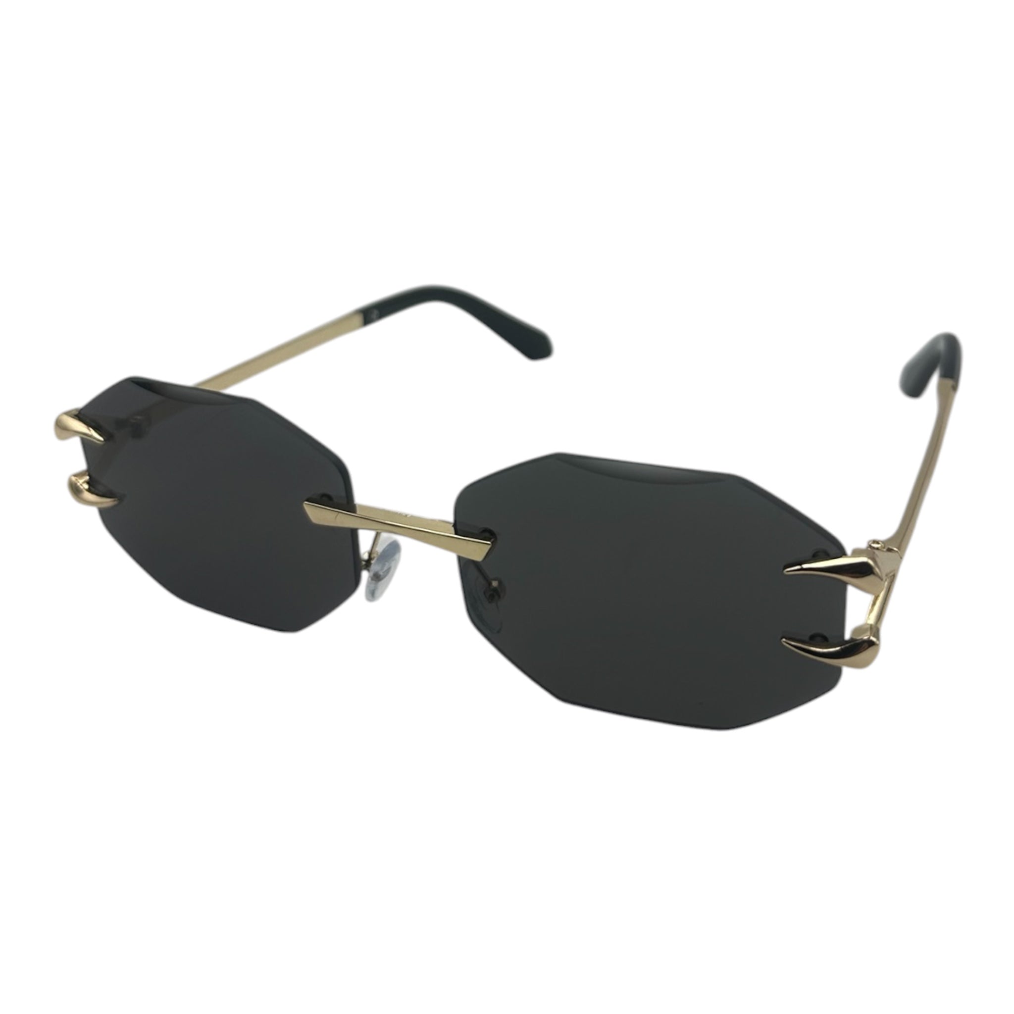 Rimless Octagonal Claw Sunglasses