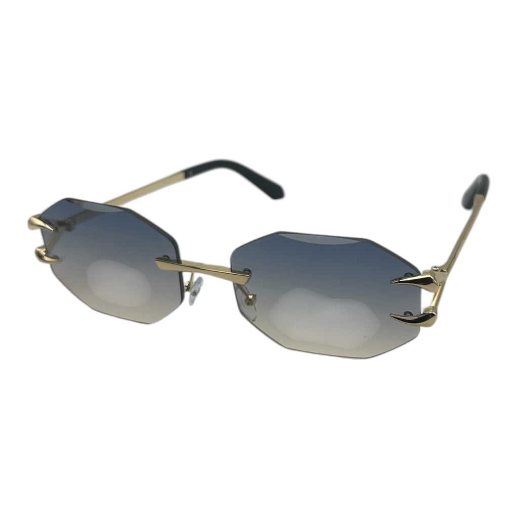 Rimless Octagonal Claw Sunglasses