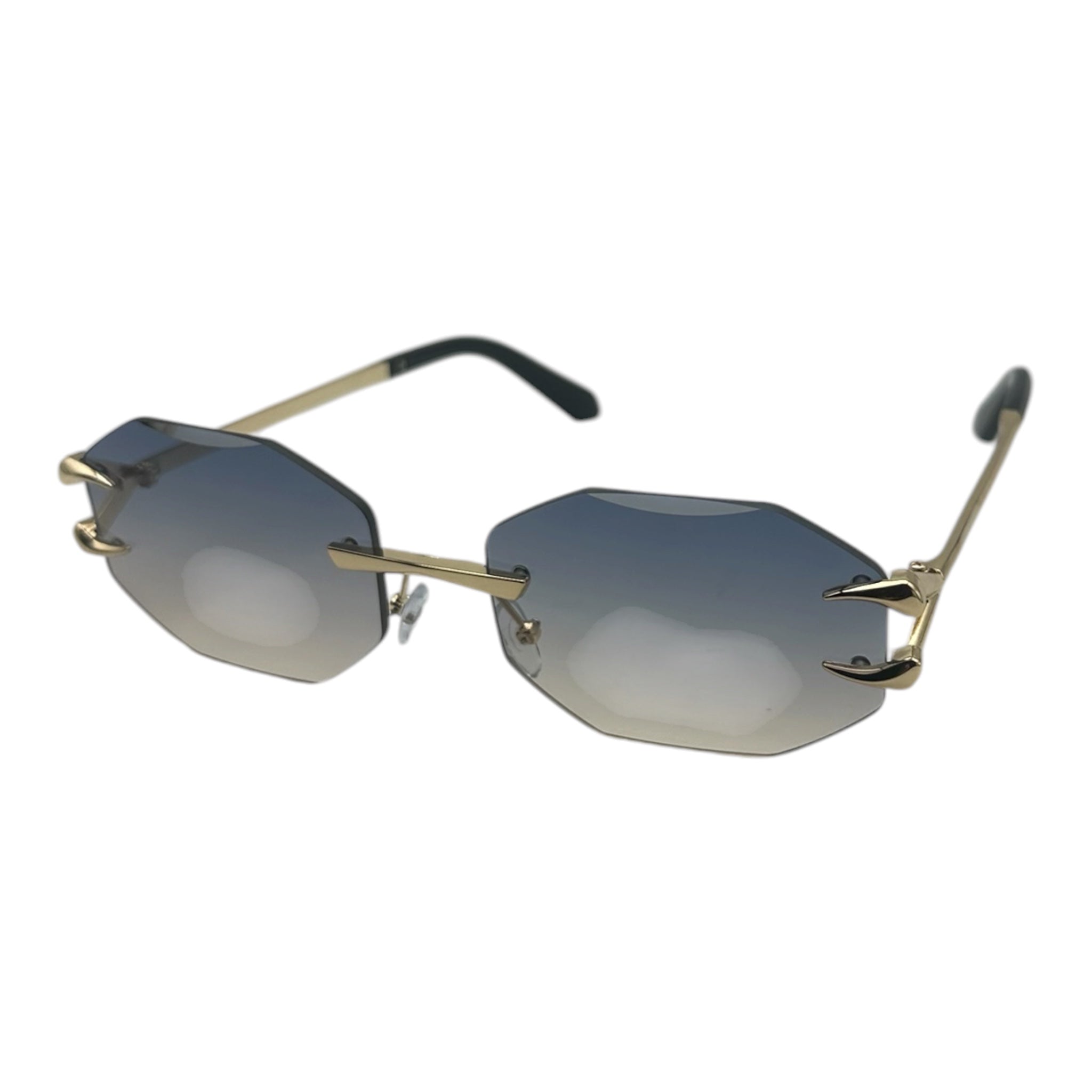 Rimless Octagonal Claw Sunglasses
