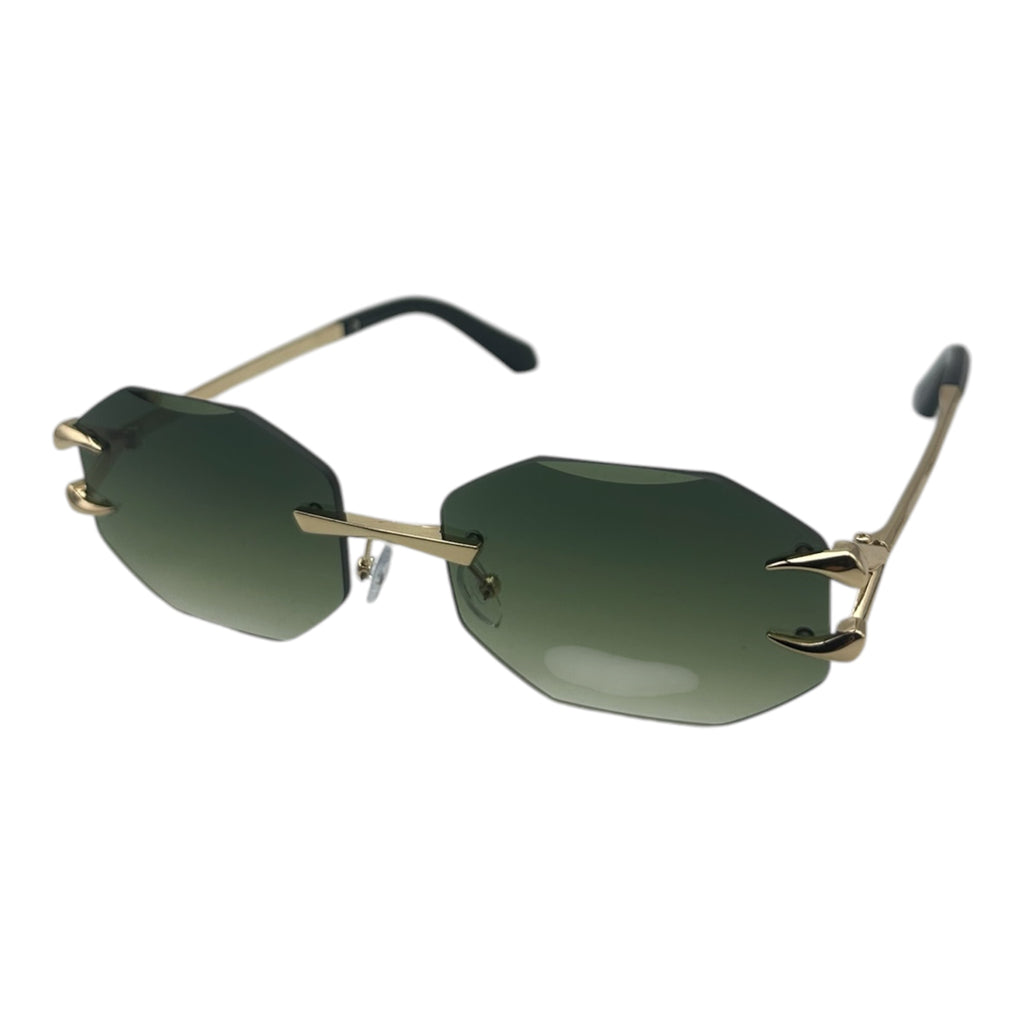 Rimless Octagonal Claw Sunglasses